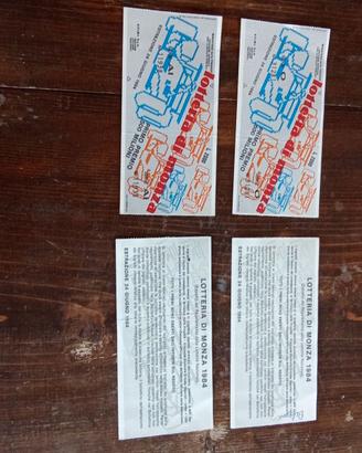 Biglietti lotteria di Monza 1984