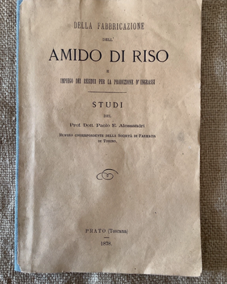 DELLA FABBRICAZIONE DELL' AMIDO DI RISO STUDI Dott
