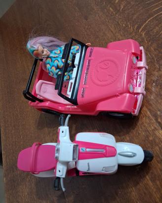 Macchina Barbie e moto Winx