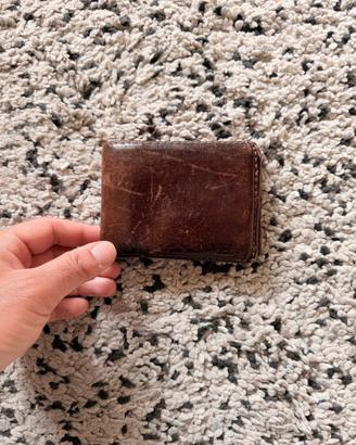 Portafogli Fossil da uomo in vera pelle marrone