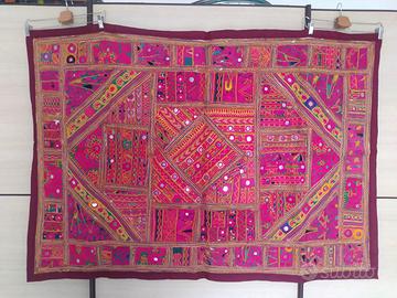 Arazzo Indiano Rosa Fucsia con Specchietti 157x106