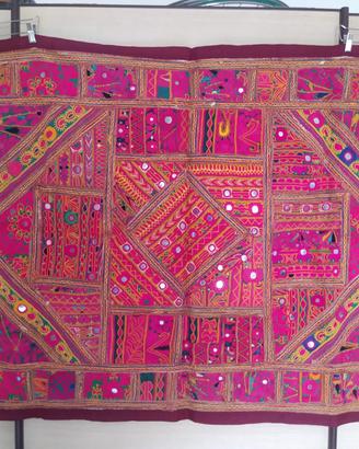 Arazzo Indiano Rosa Fucsia con Specchietti 157x106