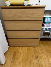 Cassettiera Malm Ikea color legno