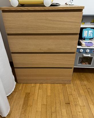 Cassettiera Malm Ikea color legno
