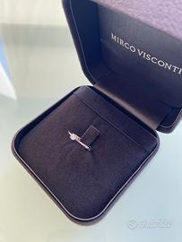 Anello Solitario con Diamante in oro bianco