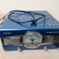 radio/CD AKAI CLASSIC I-VINTAGE  MP3 blu elettrico