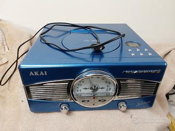 radio/CD AKAI CLASSIC I-VINTAGE  MP3 blu elettrico