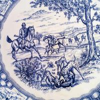 Grande Piatto Inglese decorato Blu