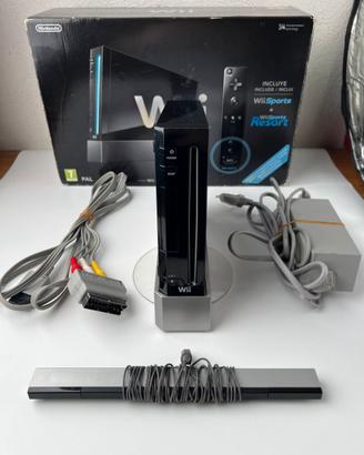 Nintendo Wii Console Nera + Scatola Originale