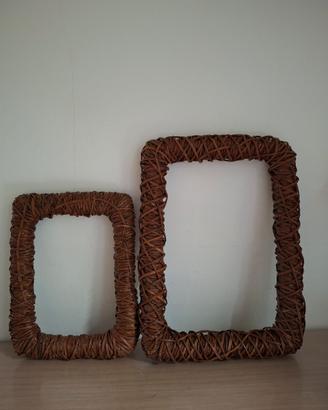 Set 2 Cornici in Vimini intrecciato Boho Chic