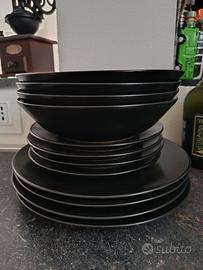 piatti neri - set da 12 pezzi