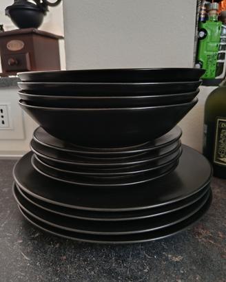 piatti neri - set da 12 pezzi