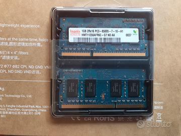 2 Banchi RAM 1GB PC3 8500S