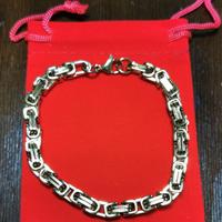 Bracciale a Catena moto intrecciata acciaio inossi