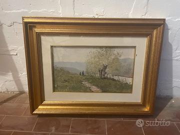 Dipinto Rontini Ferruccio lungo fiume