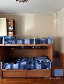 Letto a Castello a Soppalco con 7 Cassetti