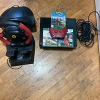 xbox one + simulatore di guida + accessori