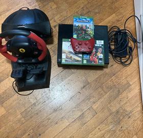 xbox one + simulatore di guida + accessori
