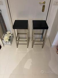 Sgabelli alti acciaio / legno per cucina