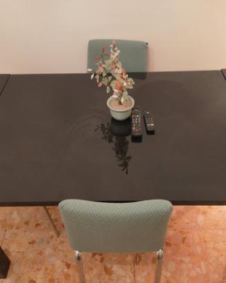 Tavolo allungabile vetro lucido nero