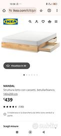 💥Ikea una piazza e mezza Mandal con 4 cassetti+ m