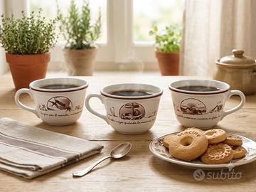 Set 3 Tazze Mulino Bianco Grandi Vintage