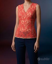 👗 sandro ferrone top pizzo corallo s