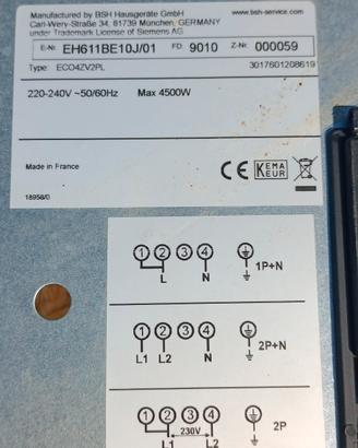 piastra ad induzione marca Siemens funzionante 