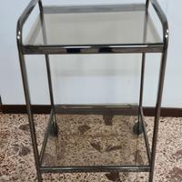 Carrello in acciaio e vetro