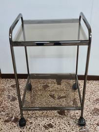 Carrello in acciaio e vetro