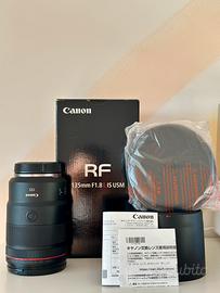 Obbiettivo Canon RF 135mm f 1.8 - completo scatola