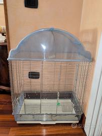 GABBIA PER PAPPAGALLI CON SUPPORTO SCORREVOLE