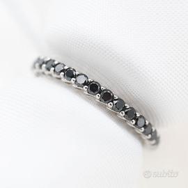 Anello Veretta con diamanti neri ct 0,64