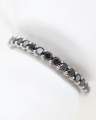 Anello Veretta con diamanti neri ct 0,64