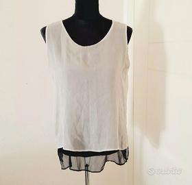 DOLCE & GABBANA Top doppio strato bianco/nero tg.M
