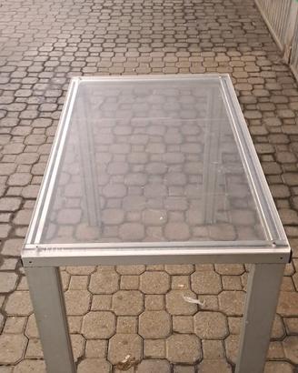 tavolo alluminio e plecliglas 