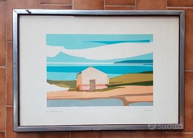 QUADRO SERIGRAFIA A. GUARDIGLI ANNI 70 FIRMATA-1