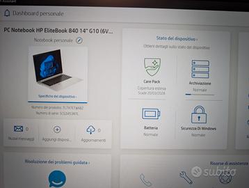 HP elite 840 G10 I7 32GB 512GB GARANZIA HP 2028