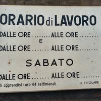 Tabella orario lavoro vintage 