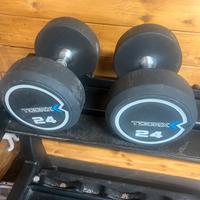 Permuto  2 manubri Toorx  24 kg. con manubri 16 kg