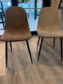 sedie in velluto grigie