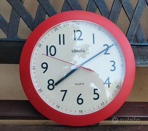 Orologio da parete Lowell Quartz rosso