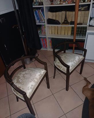coppia poltroncine antiche seta 