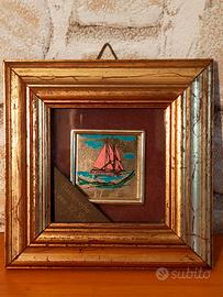 Quadretto Vintage su foglia oro 22kt Franciacorta