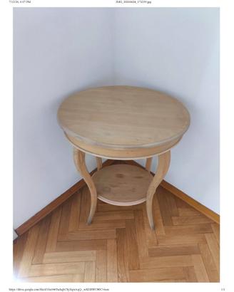 tavolino in legno grezzo