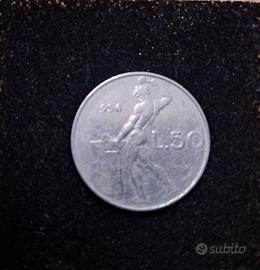 Rara moneta 50 lire piccola del 1956