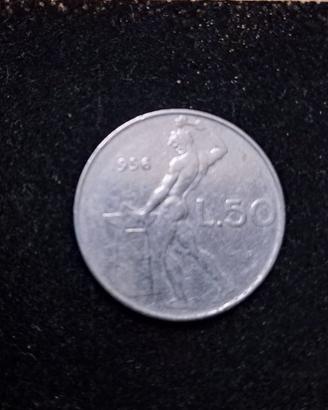 Rara moneta 50 lire piccola del 1956