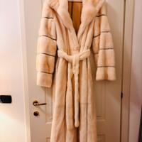 Pelliccia visone bianco naturale reversibile