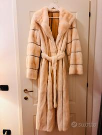 Pelliccia visone bianco naturale reversibile