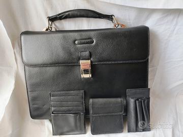 borsa Piquadro nera in pelle nuova 